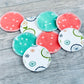 Organic Cotton Face Rounds - Set P - Coral / Green / Multi / Cream (Large)