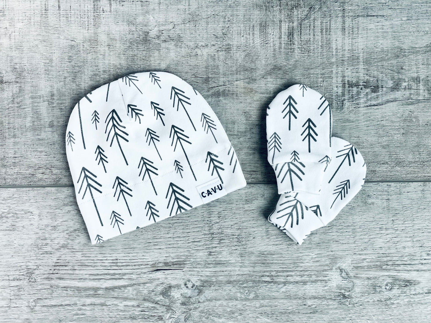 Forest for the Trees Organic Beanie - Charcoal Gray / White