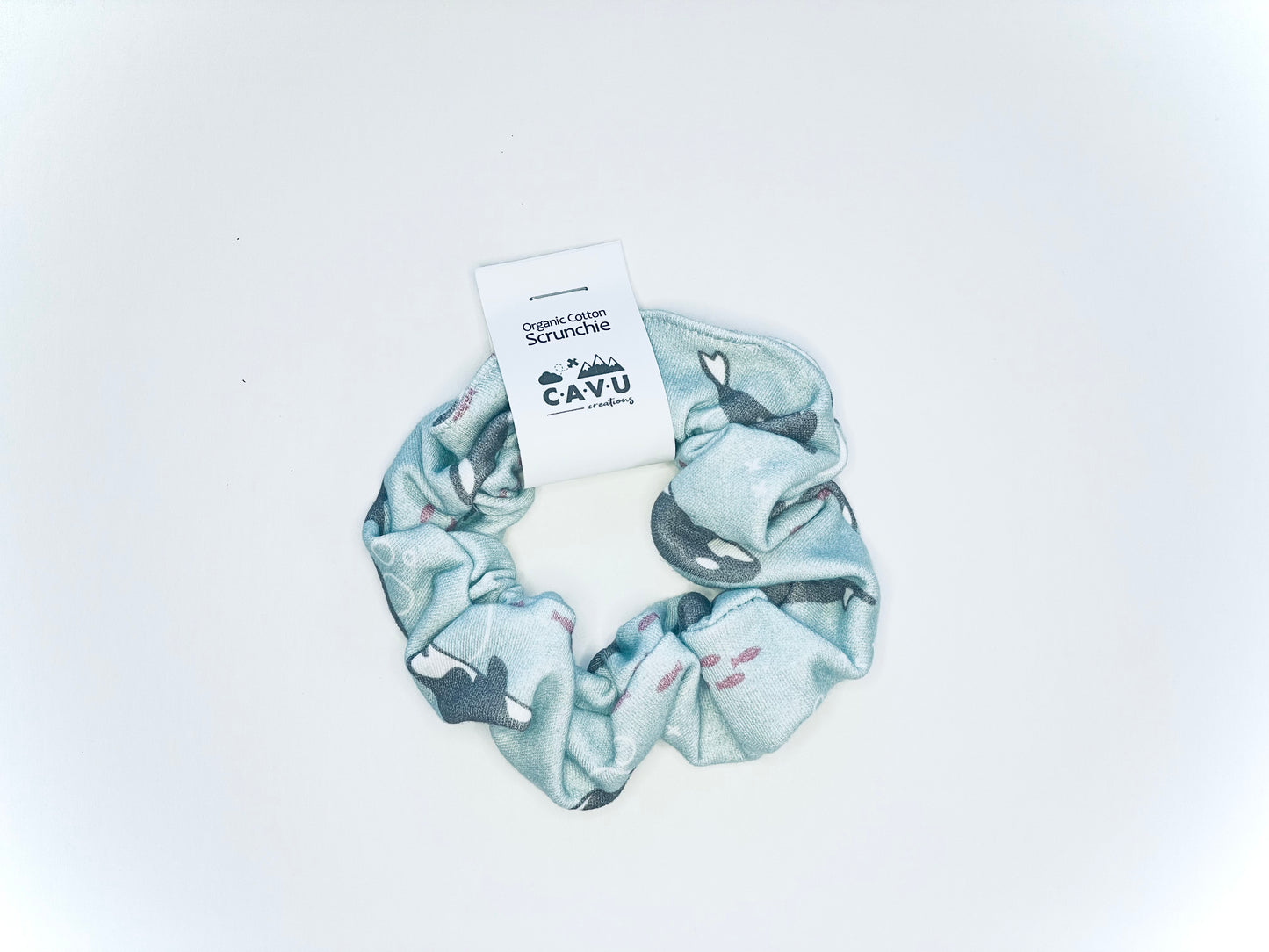 Organic Cotton Scrunchie - Orca Pod - Mint / Charcoal / Plum