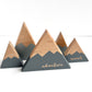Wooden Mountain Set - "Adventure Awaits" Set of 5 - Charcoal Gray / Light Gray