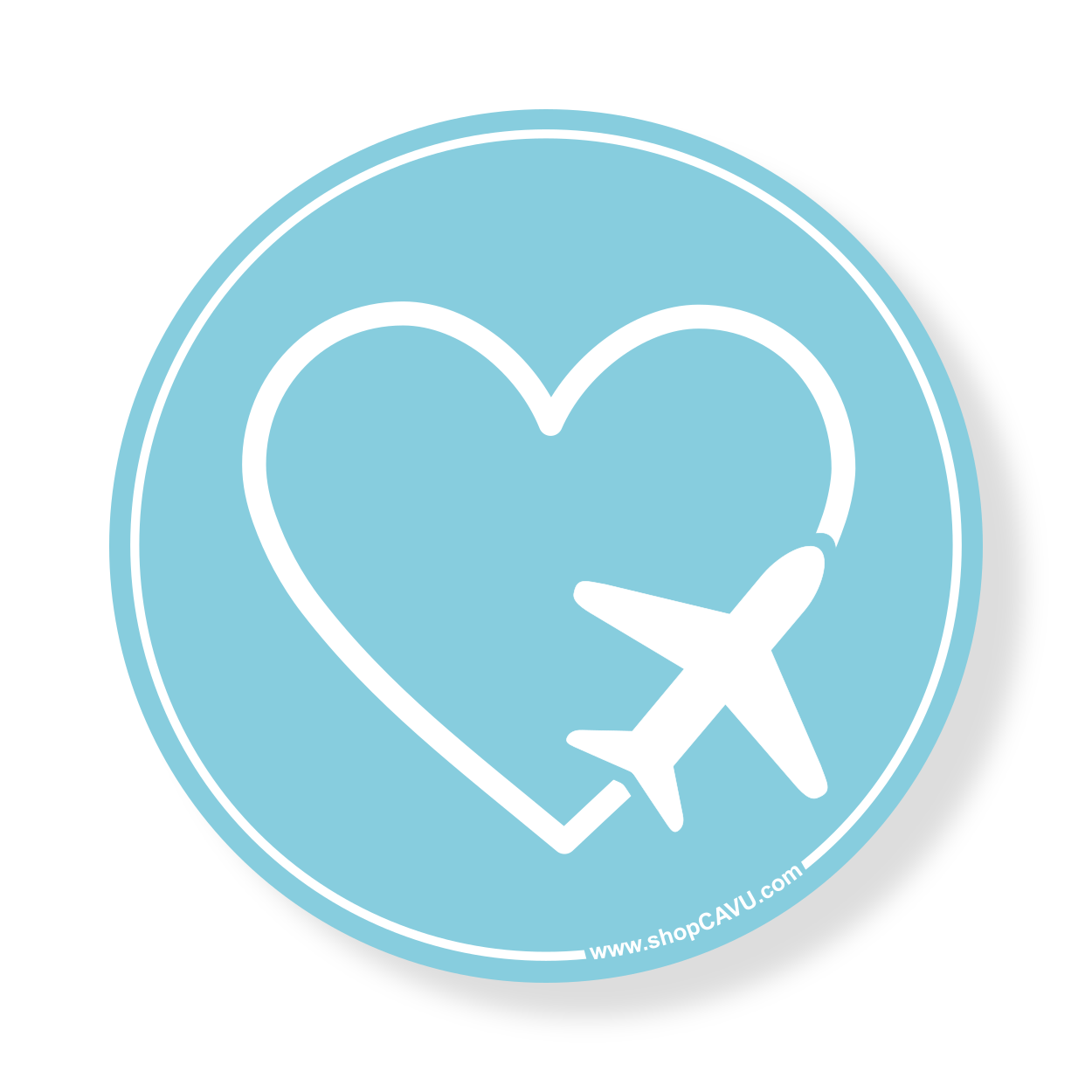 Sticker/Decal - I Heart Airplanes 2" Sky Blue