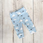 Jets in Clouds Organic Baby Leggings - Gray / White / Sky Blue - CAVU Creations