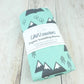 Mountains + Trees Organic Swaddling Blanket - Mint / Charcoal Gray / White - CAVU Creations
