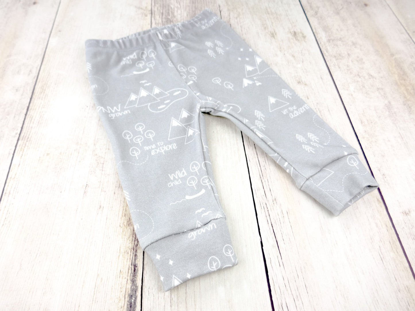 PNW Organic Baby Leggings - White / Gray - CAVU Creations