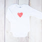 Heart Organic Bodysuit - Pink / White - CAVU Creations