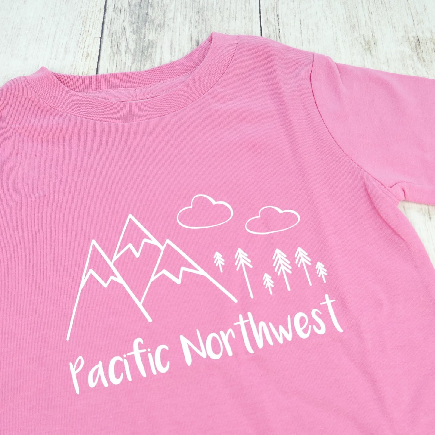 Pacific Northwest Organic Tee - Pink / White - CAVU Creations