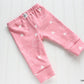 Airplanes in Clouds Organic Baby Leggings - White / Coral Pink - CAVU Creations