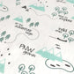 PNW Organic Swaddling Blanket - Mint / Forest Green / Gray - CAVU Creations