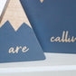 Wooden Mountain Set - Charcoal Gray - "The Mountains Are Calling" - CAVU Creations