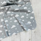 Jets in Clouds Organic Swaddling Blanket - White / Gray