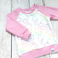 Rainbow Rain Clouds Organic Cotton Pullover - Pink / Rainbow / White - CAVU Creations