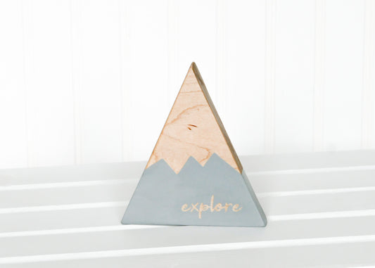 Wooden Mountain - Light Gray - "Explore" - CAVU Creations