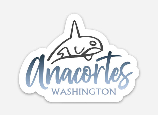 Sticker / Decal - Anacortes Orca 3” Blue Ombre