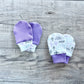 PNW Love Organic Newborn Mittens - Set of 2 - Purple / Mint / Gray / White