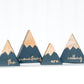 Wooden Mountain Set - Charcoal Gray - "The Mountains Are Calling" (small) - CAVU Creations