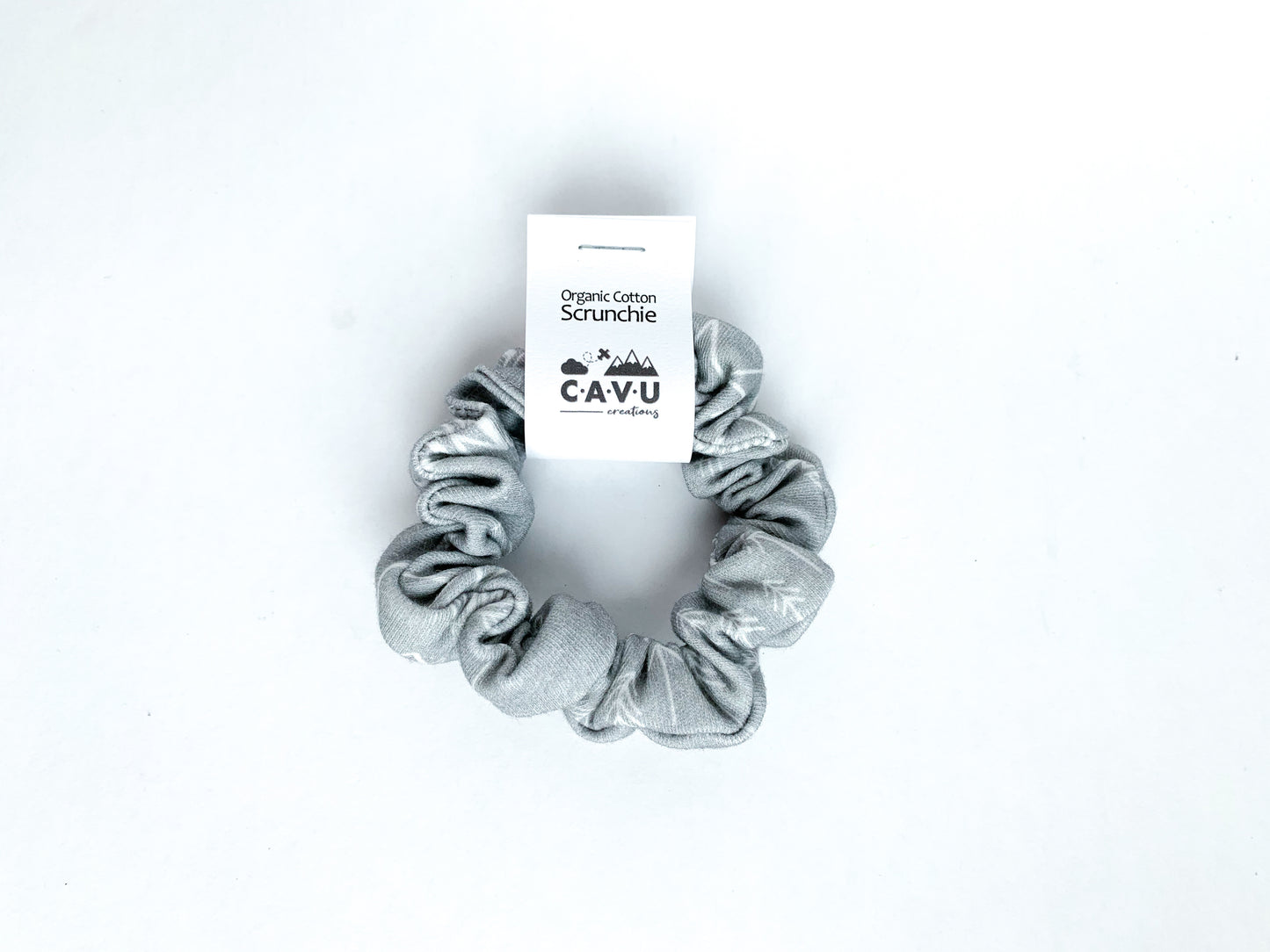 Organic Cotton Scrunchie - Perfectly PNW - Gray / White