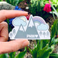 Sticker / Decal - Rainbows + Mountains PNW 3”