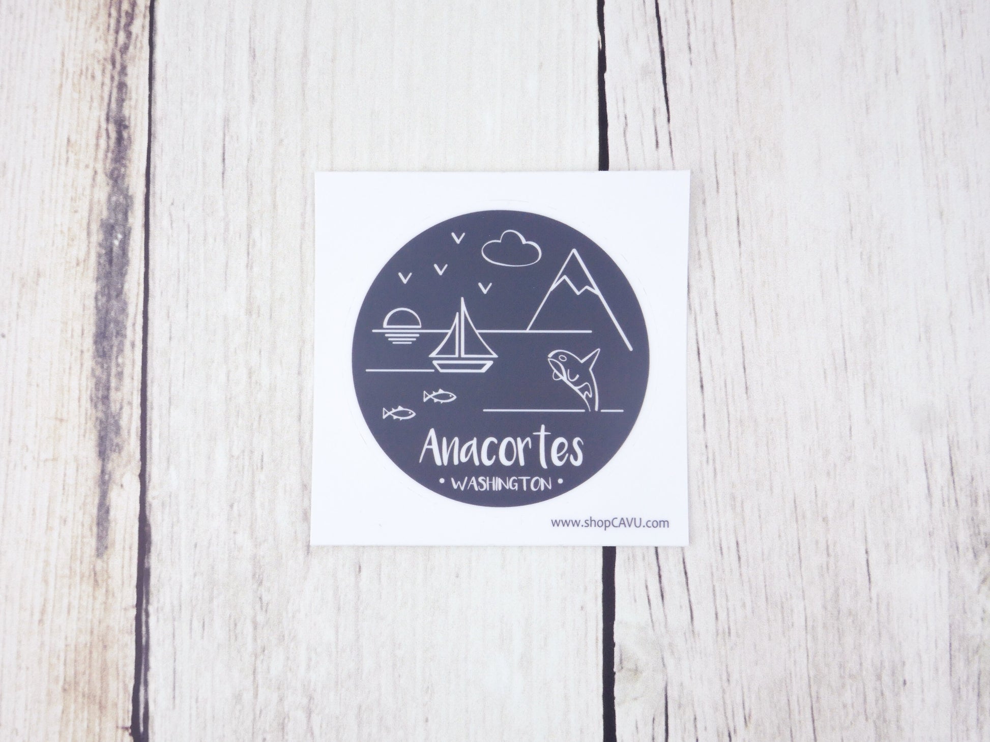 Sticker / Decal - Anacortes 3" Charcoal - CAVU Creations