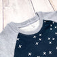 Plus Signs (Wink) Organic Cotton Pullover - Navy / White / Heather Gray - CAVU Creations