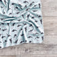 Orca Pod Organic Swaddling Blanket - Mint / Charcoal / Plum