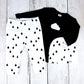 Rain Drops Organic Baby Leggings - Black / White - CAVU Creations