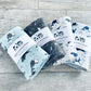 Orca Pod Organic Swaddling Blanket - Charcoal / Mint / Salmon