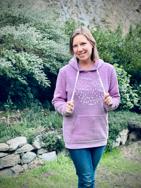 Adult Pullover - Pacific Northwest Circle - Heather Orchid / White