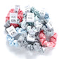 Organic Cotton Scrunchie - Jets in Clouds - Blue / Gray / White - CAVU Creations