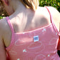 Airplanes in Clouds Sun Dress - White / Coral Pink - CAVU Creations