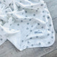 Stars Organic Swaddling Blanket - Gray / White
