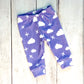 Jets in Clouds Organic Baby Leggings - Purple / White
