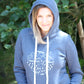 Adult Pullover - Pacific Northwest Circle - Heather Navy / White