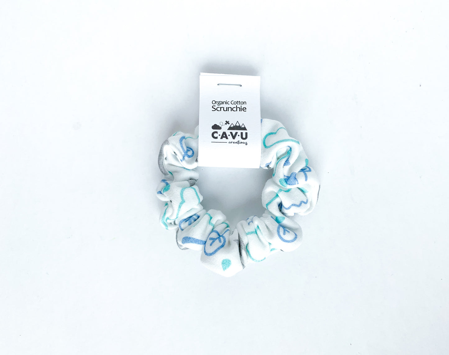 Organic Cotton Scrunchie - PNW Love - Blue / Mint / Gray