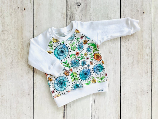 Wildflower Whimsy Organic Cotton Pullover - Multi / White