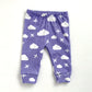 Jets in Clouds Organic Baby Leggings - Purple / White - CAVU Creations